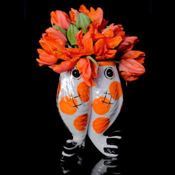 Reichenbach Porzellanvase, Koikoi, dotted orange, Design Paola Navone