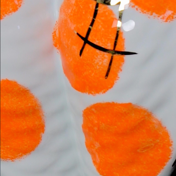 Reichenbach Porzellanvase, Koikoi, dotted orange, Design Paola Navone, detail Farbe