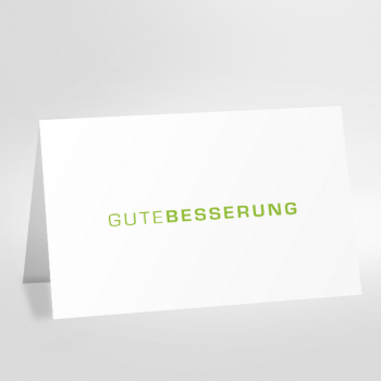 Grusskarte weiß Gute Besserung grün