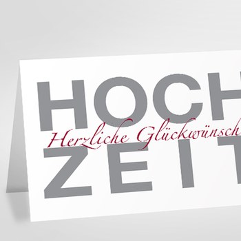 Trixi Gronau • Hochzeitskarte, Farbe weiss, Druck grau, B6, Detail