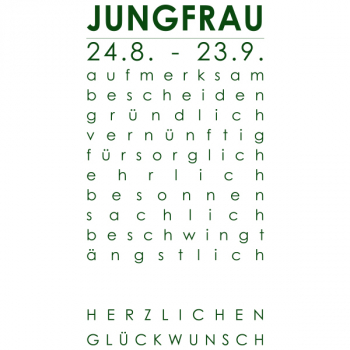 Sternzeichenkarte Jungfrau Druck blau, Detail