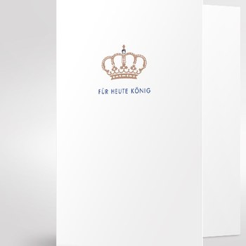 Trixi Gronau • FÜR HEUTE KÖNIG Grusskarte,Farbe Offsetdruck mehrfarbig mit Swarovski elements, detail