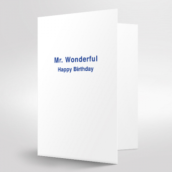 Card Mr. Wonderful Happy Birthday blue,