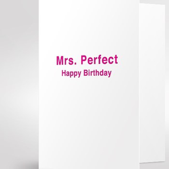 Klappkarte Mrs.Perfect Happy Birthday pink, Detail