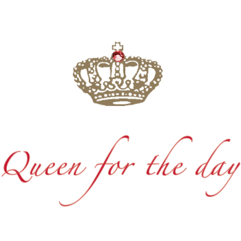 Trixi Gronau • QUEEN FOR THE DAY Grusskarte,Farbe Offsetdruck mehrfarbig mit Swarovski elements, Detail