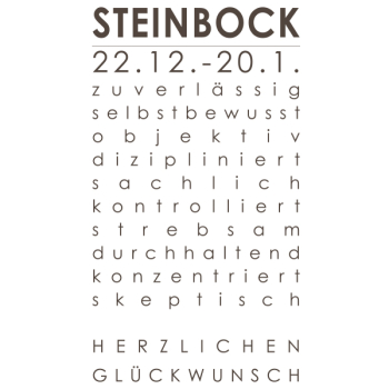Sternzeichenkarte Steinbock Druck braun, Detail