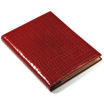 trixi gronau leder ringbuch a4 croco prägung rot