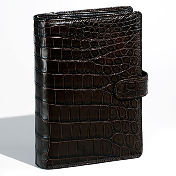 KIM, organizer pocketsize, genuine crocodile, brown
