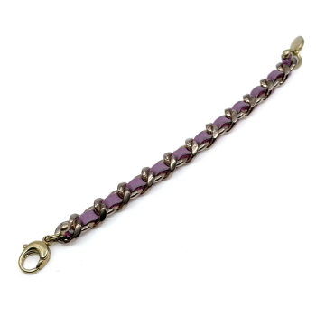 Preview: Vain CHOCKER Armband pink rosévergoldet, glatte Rückseite der Panzerkette