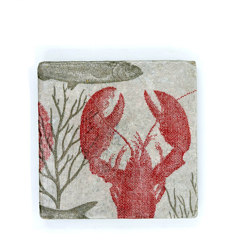 Untersetzer Travertinfliese LOBSTER 10x10cm