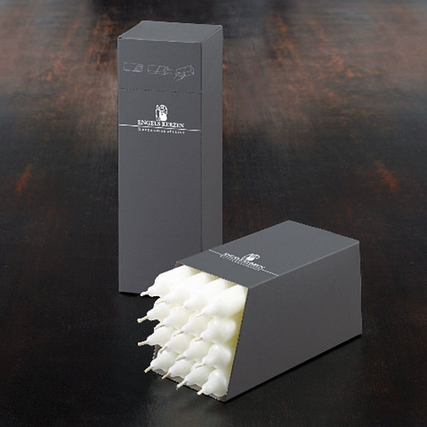 Stabkerze türkis, Größe H 24 cm • Durchmesser 3 cm mit Zapfenfuss, Engelskerzen, Verpackung