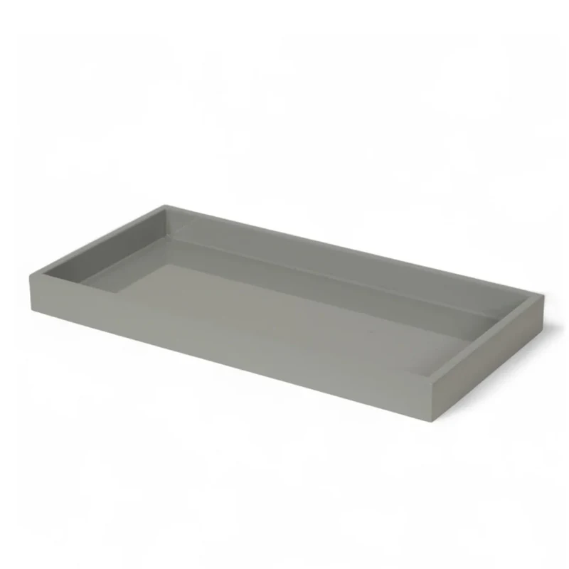 Albert L Mini-Tablett MIMA rechteckig Naturgrau 30 × 15 cm mit hochglänzender Lackoberfläche
