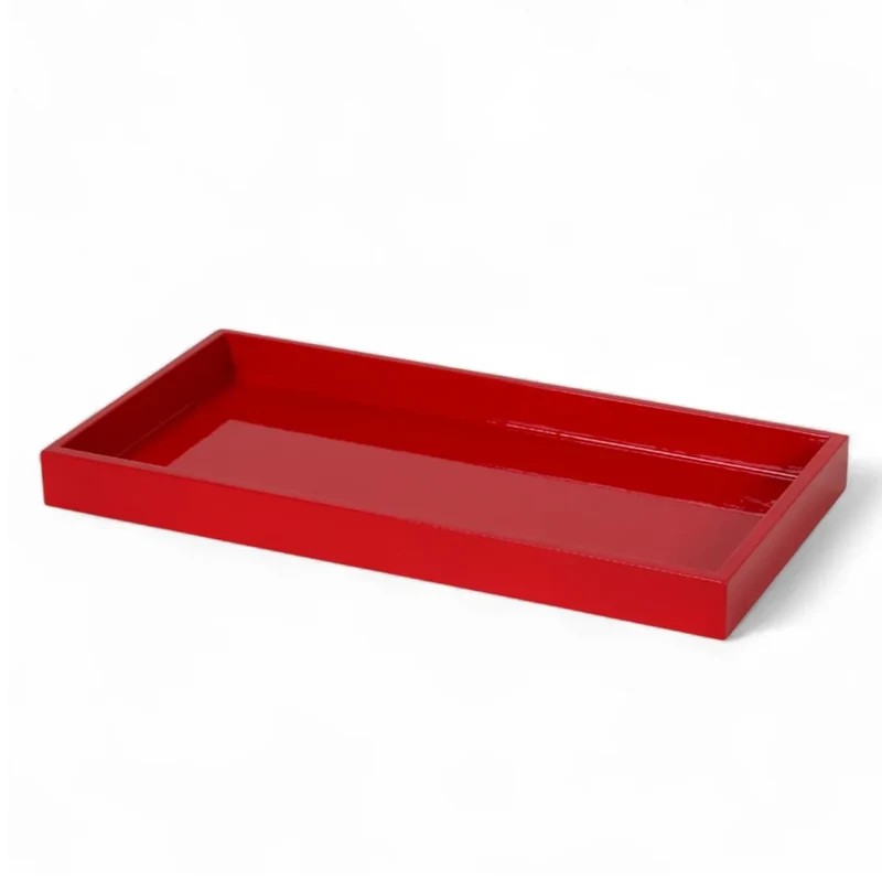 Albert L Mini-Tablett MIMA rechteckig Rot 30 × 15 cm mit hochglänzender Lackoberfläche