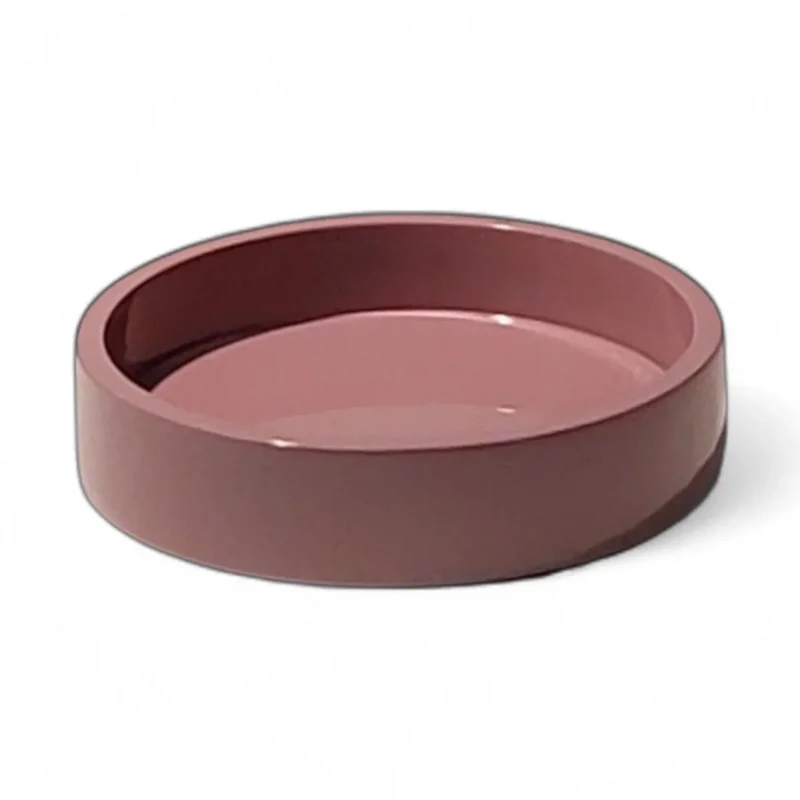 Albert L. CASIMIR round mini lacquer tray in Mauve, 12 cm diameter, with glossy finish and raised rim