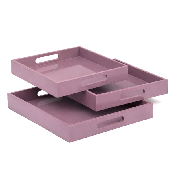 Tablett, Shiny, quadratisch, Lack mauve 3 Größen