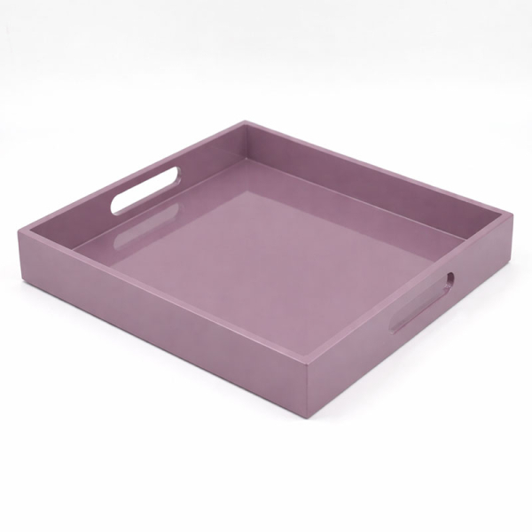 Tablett, Shiny, quadratisch, Lack mauve 3 Größen, front