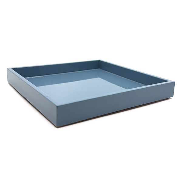 Mini Size Tray, square, paint Lacquer dove grey, side