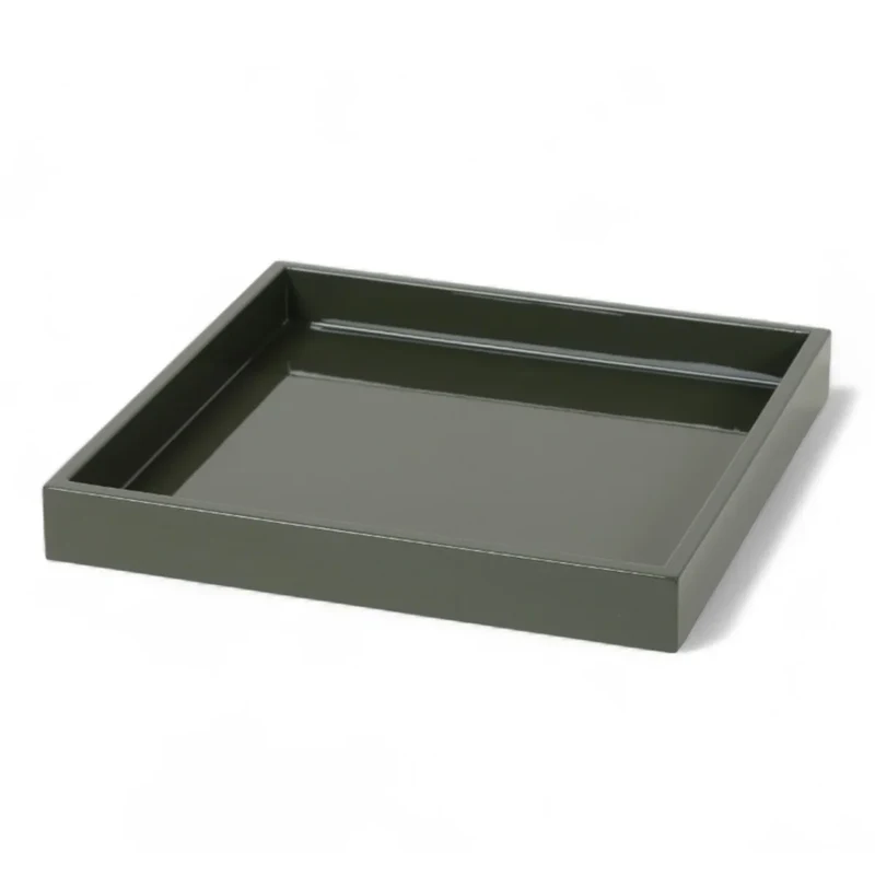 Albert L. MIMO quadratisches Mini-Lacktablett Grasgrün 20 x 20 cm mit glänzender Oberfläche und erhöhtem Rand
