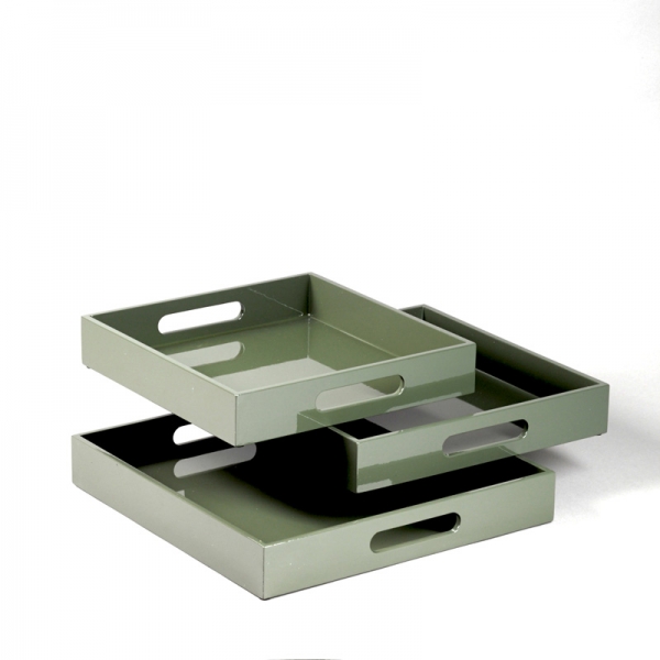 Tray, square, Outside paint Lacquer grey