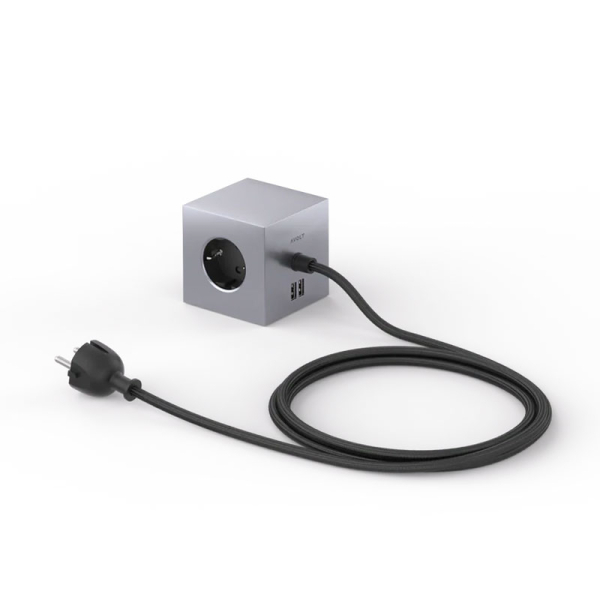 Avolt Square 1, Multi Ladestation, Steckerwürfel aluminium Finish