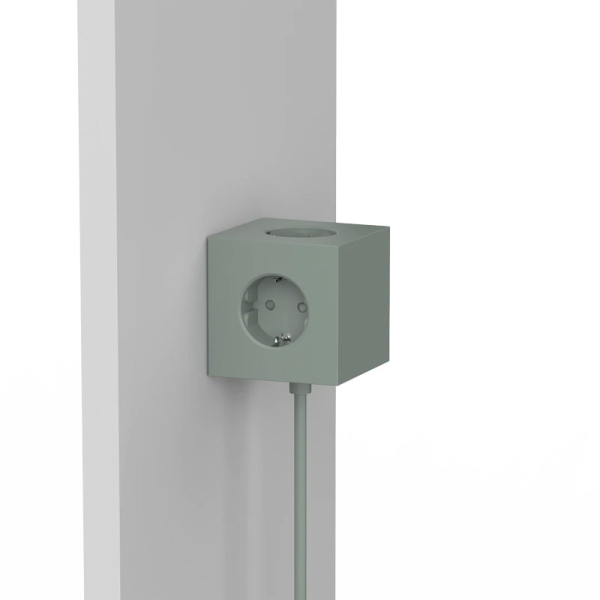 Avolt Square 1, Multi Charging cube, oak green, wall