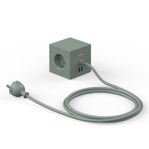 Avolt Square 1, Multi Charging cube, oak green
