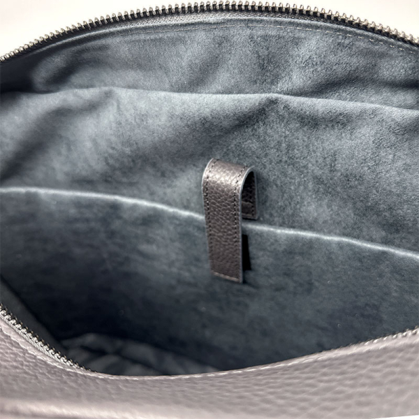 BGents leather Business Bag grey, inside