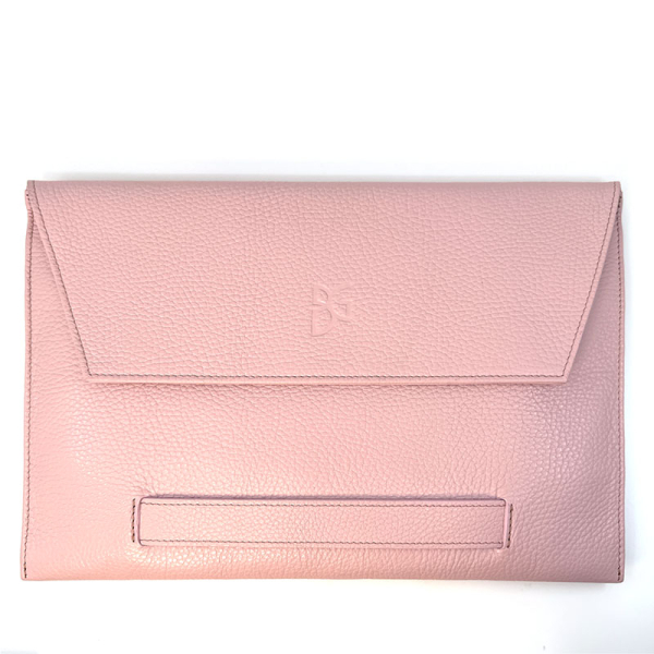 BGents leather Laptop Tablet, Couvert pink, front
