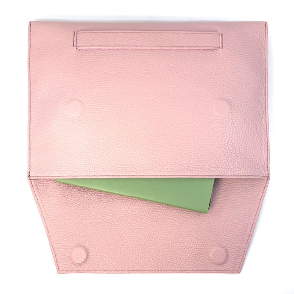 BGents leather Laptop Tablet, Couvert pink, inside