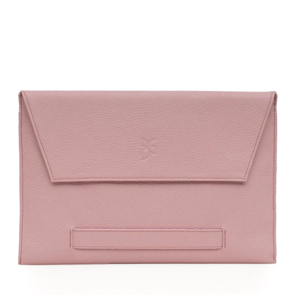 BGents leather Laptop Tablet, Couvert pink, Front side