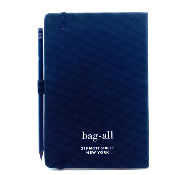 Bag All, Notizbuch A5 in schwarz Druck weiß my notebook, Rückseite