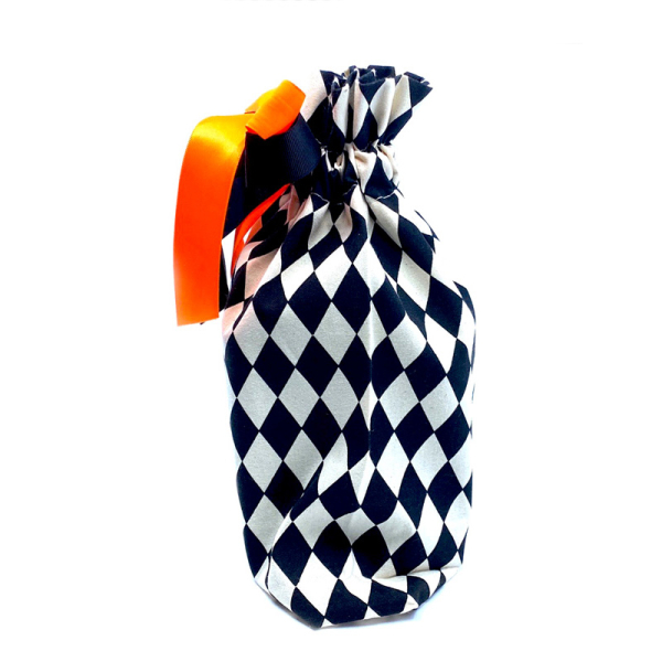 Bag All, Leinentasche Druck Harlekin black, side