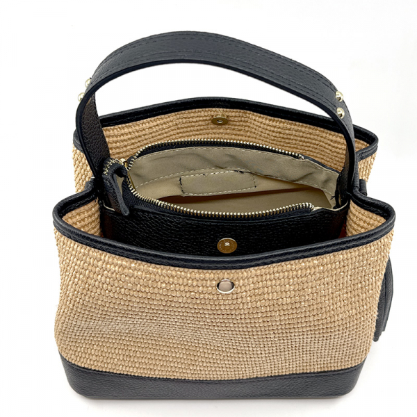 Tote Bag, Vimoda, Clara, Raffia, inside