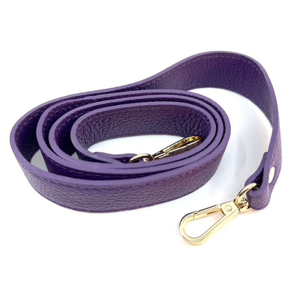 Schultertasche Lara, Leder violett, strap