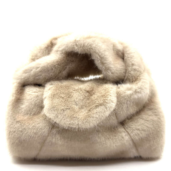 Mini Tote Ida faux fur beige front