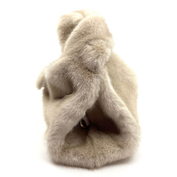 Mini Tote Ida faux fur beige side
