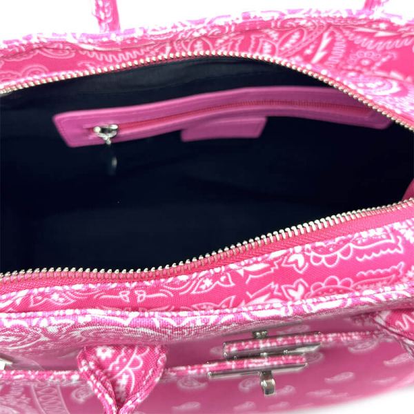 Tote Bag, Frida L, Paisley pink, inside