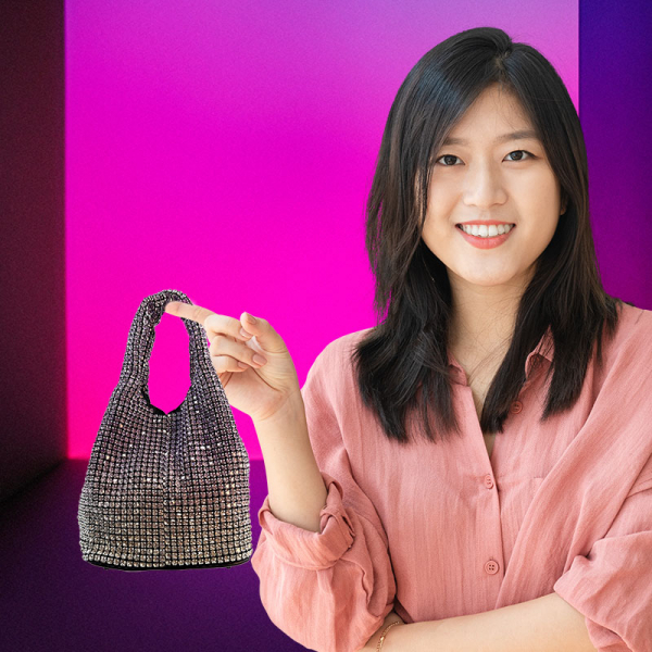 Micro Tote Pixi Kristalle violett verlaufend, style