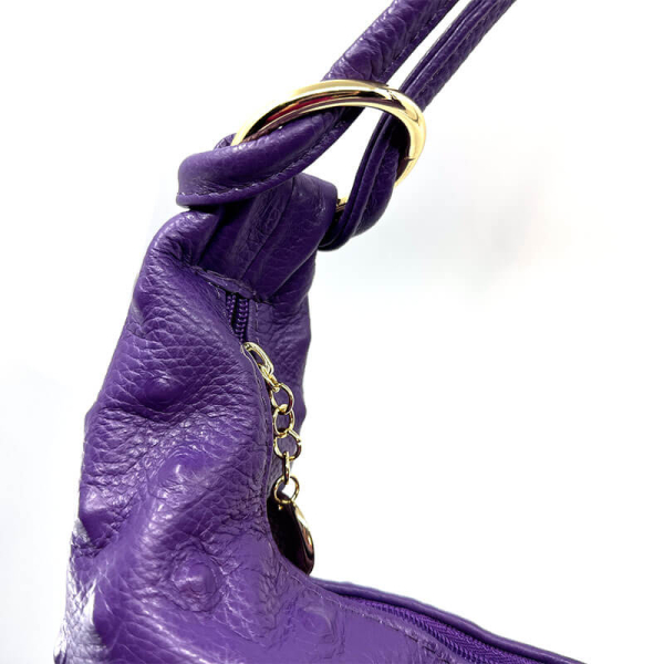 Shoulder Bag  Emilia, leather purple, detail