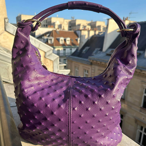 Shoulder Bag  Emilia, leather purple, style