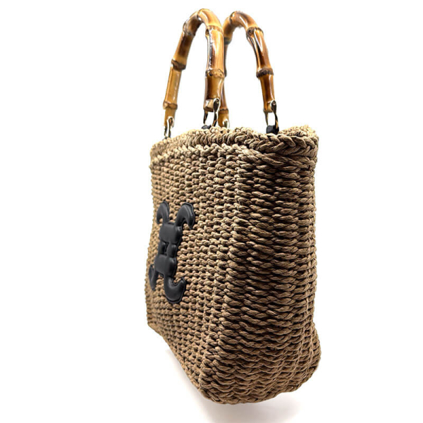 Tote bag, Estella, Raffiabast, creme schwarz,  side