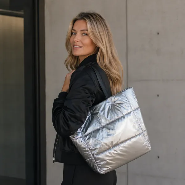 Tote Handtasche, Jelena, Thermolite silber, style