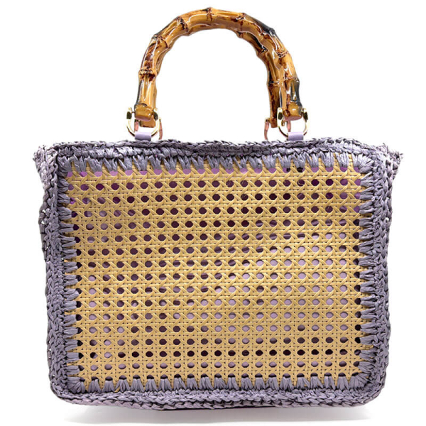 Tote Bag Flo Rattan und Raffa flieder