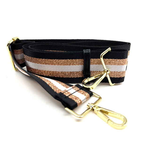 Tote bag, Pailletten schwarz-gold, the it bag, Gurt