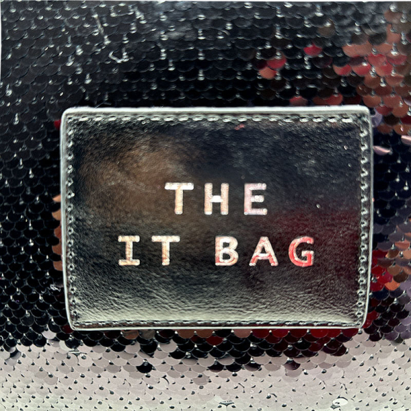 Tote bag, Pailletten schwarz-gold, the it bag Detail
