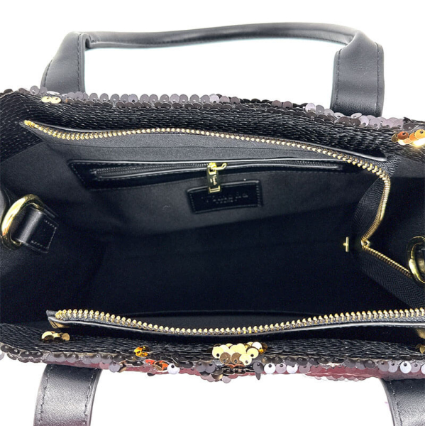 Tote bag, Pailletten schwarz-gold, the it bag, inside