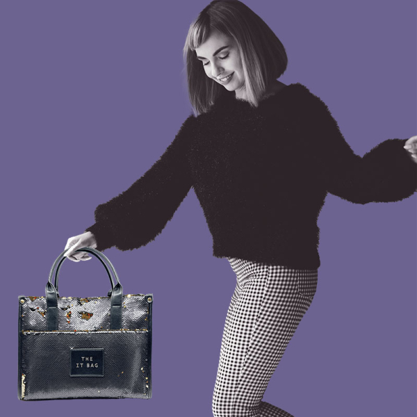 Tote bag, Pailletten schwarz-gold, the it bag, style