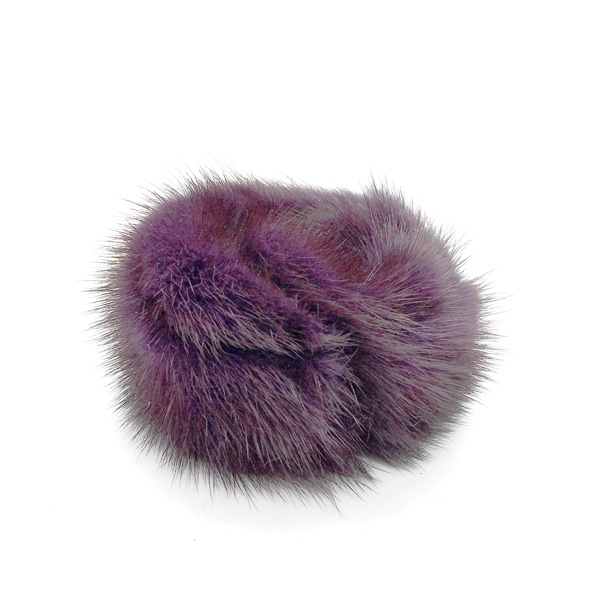 Bonnie Bag Bug charm mink pendant aubergine front