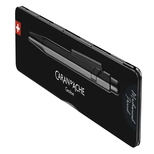 Caran d'Ache pens 849 mechanical pen black code, side