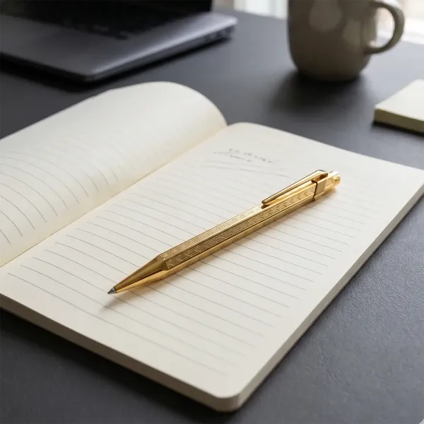 Caran d'Ache, Kugelschreiber, Ecridor Chevron, gold, style